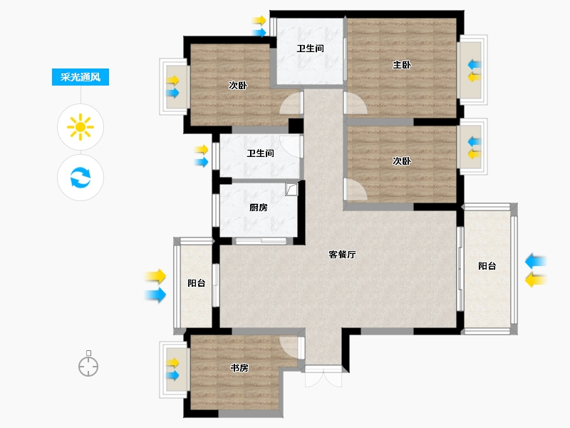 江西省-九江市-西海年华-108.91-户型库-采光通风