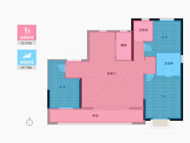 陕西省-西安市-阅璟台-109.05-户型库-动静分区