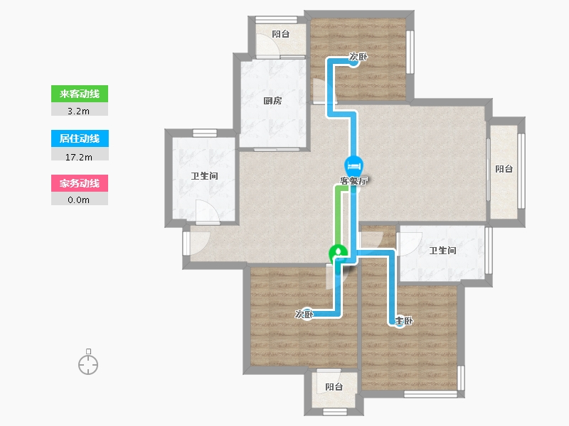 天津-天津市-朗月轩-101.76-户型库-动静线