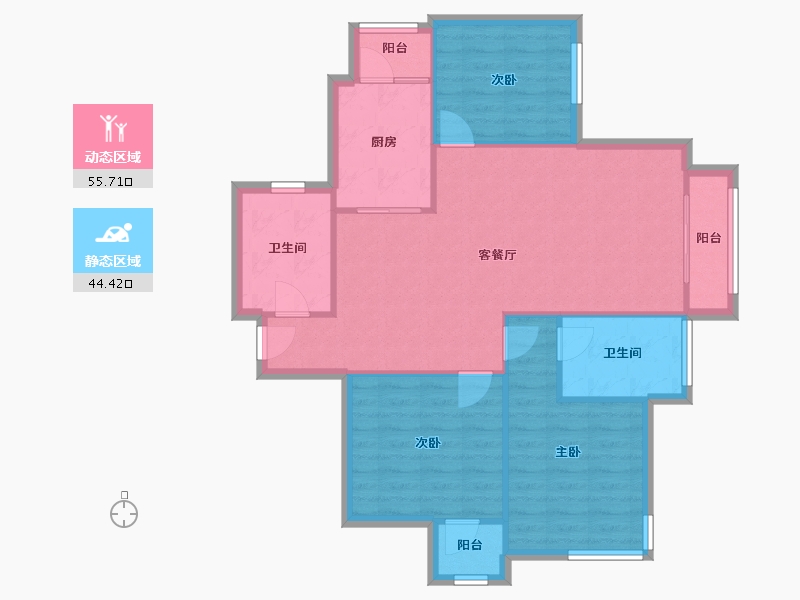 天津-天津市-朗月轩-101.76-户型库-动静分区