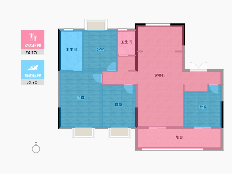 江苏省-南京市-玖樾印象-114.40-户型库-动静分区