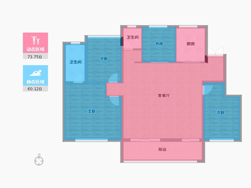 湖北省-武汉市-天创云和樾-121.87-户型库-动静分区