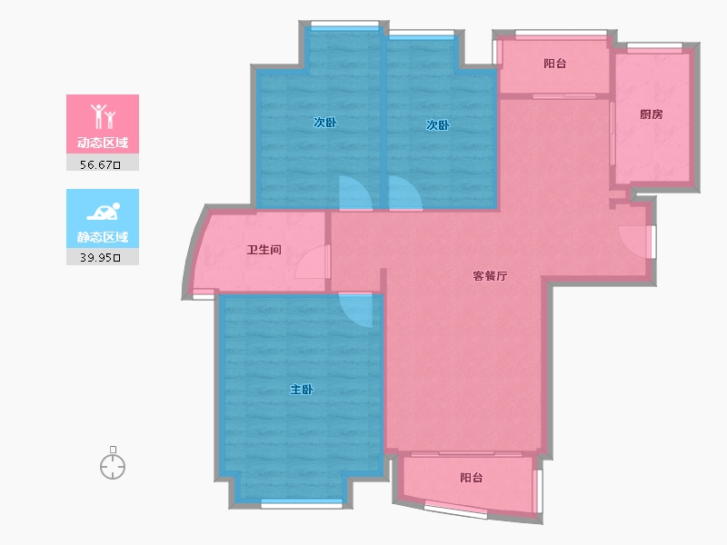 湖南省-长沙市-保利麓谷林语-F区-81.70-户型库-动静分区