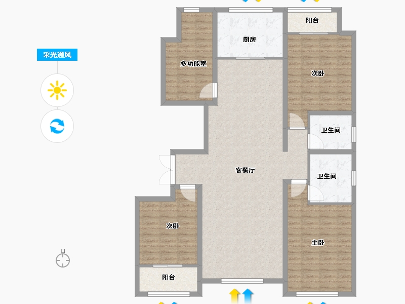 山东省-潍坊市-九龙山翠雨园-138.24-户型库-采光通风