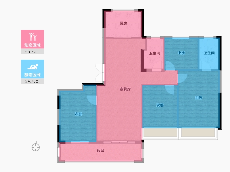 浙江省-杭州市-滨运锦绣里-103.55-户型库-动静分区