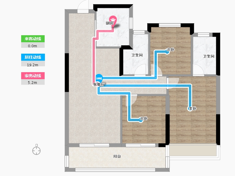 浙江省-杭州市-建发云栖上宸-83.20-户型库-动静线