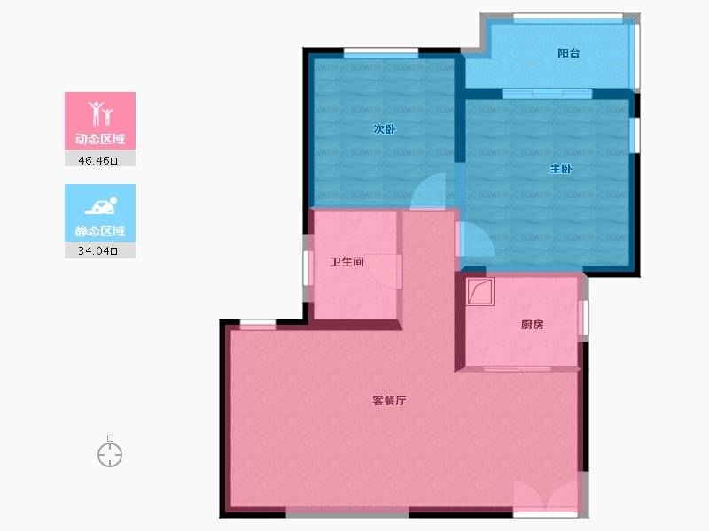 陕西省-西安市-兴庆御苑-72.00-户型库-动静分区