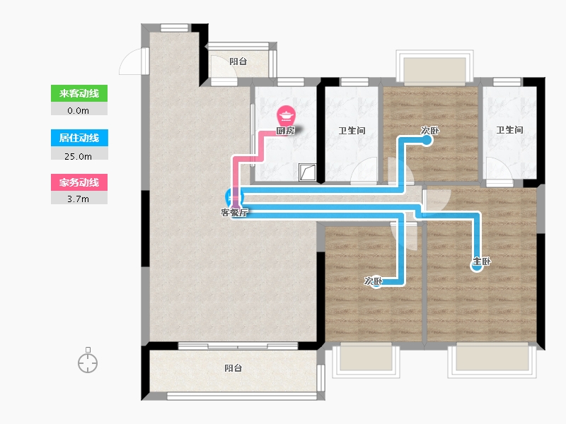 湖北省-武汉市-绿都中央公园-95.99-户型库-动静线