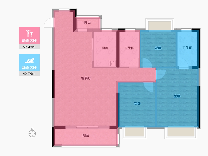 湖北省-武汉市-绿都中央公园-95.99-户型库-动静分区