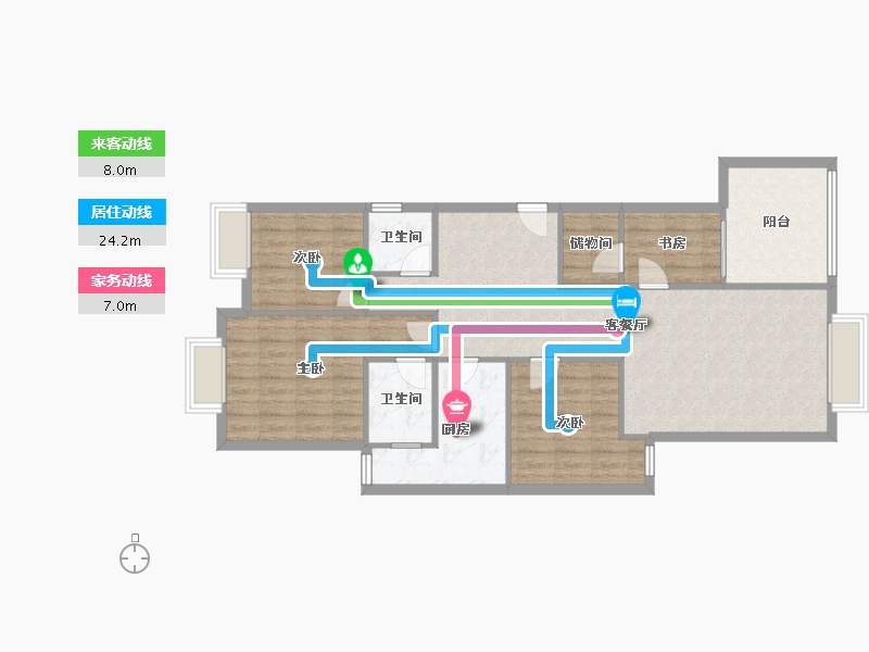 四川省-成都市-8号公馆-103.99-户型库-动静线