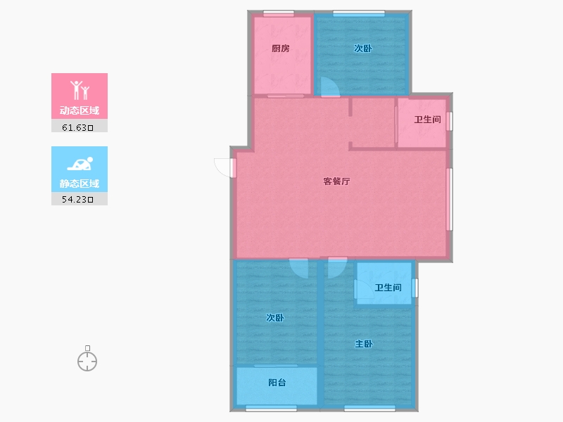 山东省-淄博市-晟辉泰泰和府-105.60-户型库-动静分区