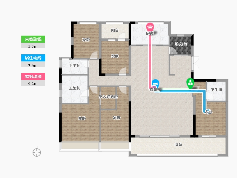 浙江省-杭州市-绿城晓风明月轩-193.59-户型库-动静线