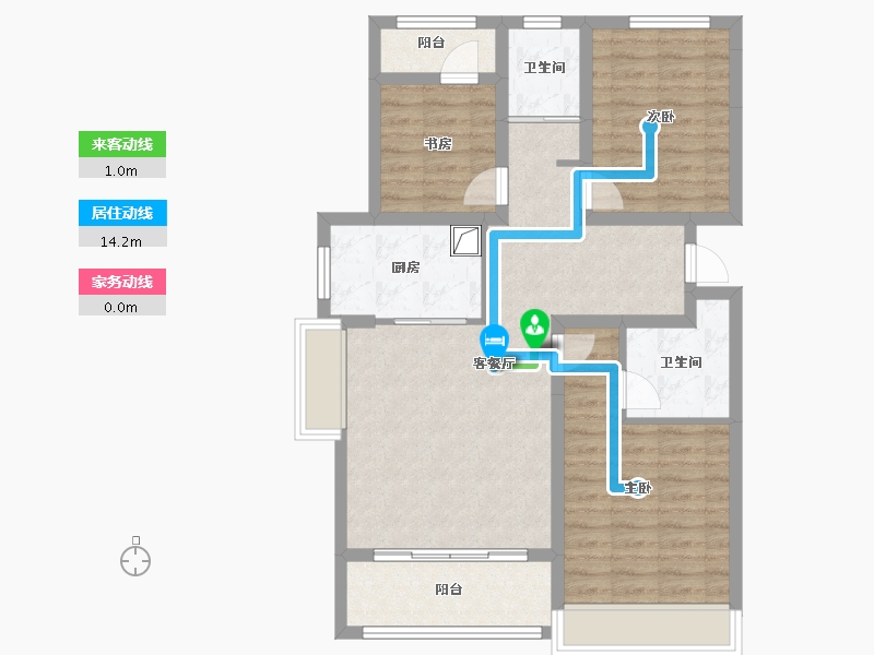 陕西省-西安市-绿城新兴·潮起长安-86.60-户型库-动静线