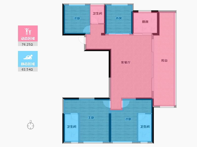 云南省-昆明市-邦泰悦九章彩云-126.15-户型库-动静分区