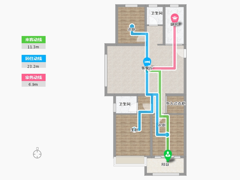 山东省-淄博市-晟辉泰泰和府-111.21-户型库-动静线