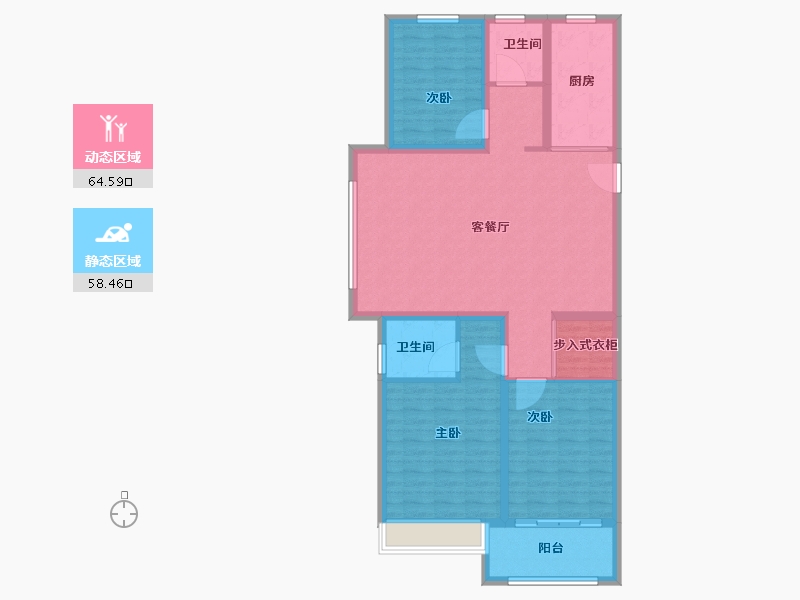 山东省-淄博市-晟辉泰泰和府-111.21-户型库-动静分区