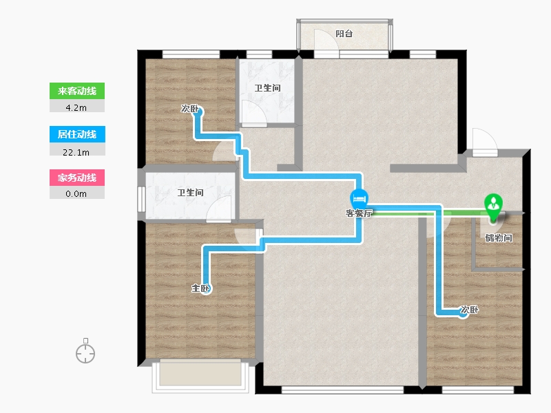 黑龙江省-哈尔滨市-汇龙云锦壹号院-108.66-户型库-动静线