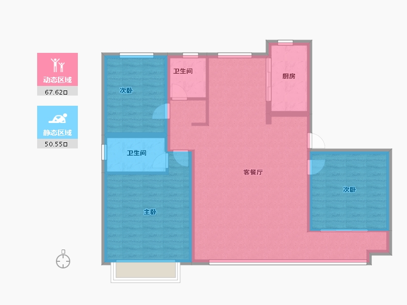 河北省-邯郸市-天正君悦府三期-107.26-户型库-动静分区