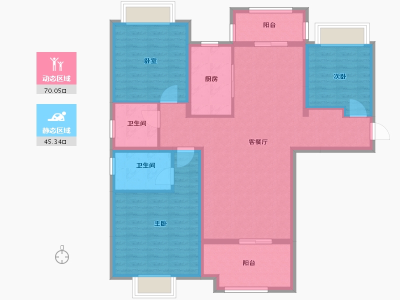 湖北省-恩施土家族苗族自治州-清江新城南区-102.40-户型库-动静分区