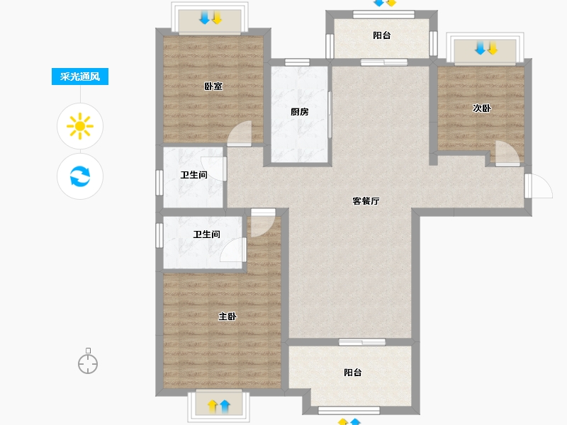 湖北省-恩施土家族苗族自治州-清江新城南区-102.40-户型库-采光通风