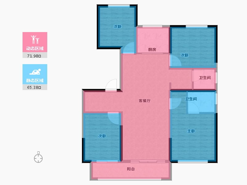 山东省-菏泽市-衣锦还乡安家壹号公馆-124.00-户型库-动静分区