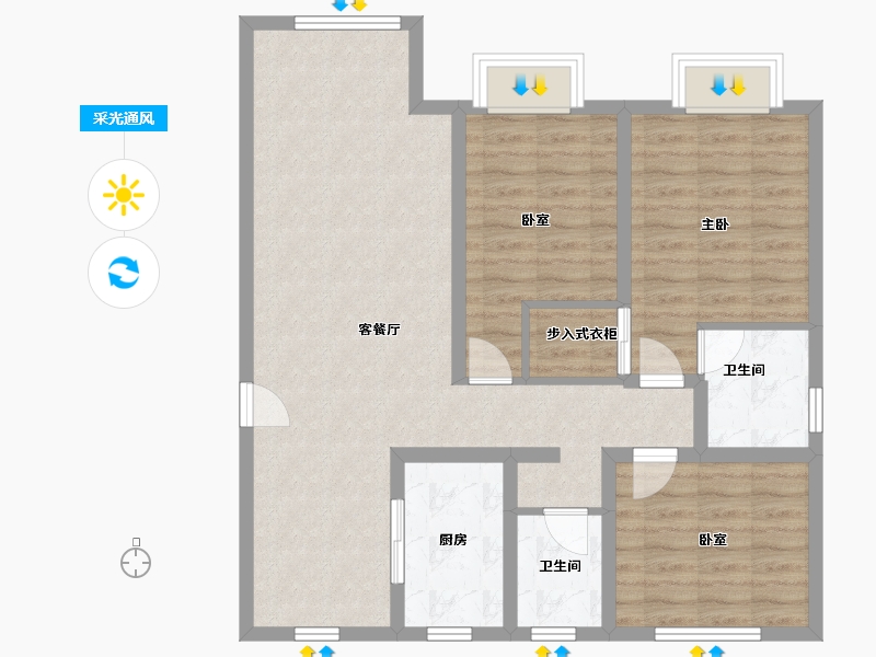 山东省-聊城市-徐楼新村-70.00-户型库-采光通风