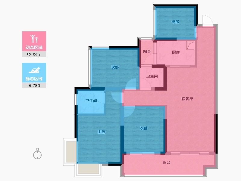 四川省-德阳市-雍锦悦府二期-87.58-户型库-动静分区