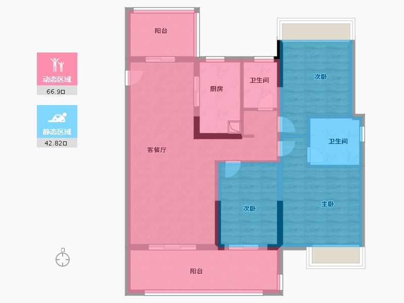 湖北省-荆门市-景泰华庭-97.77-户型库-动静分区