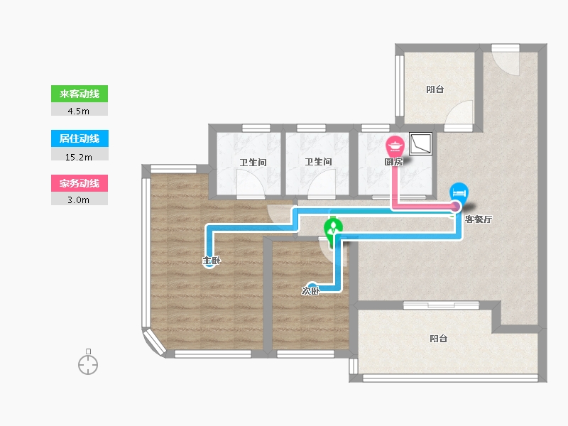 广东省-广州市-能建·天河麓誉府-76.79-户型库-动静线