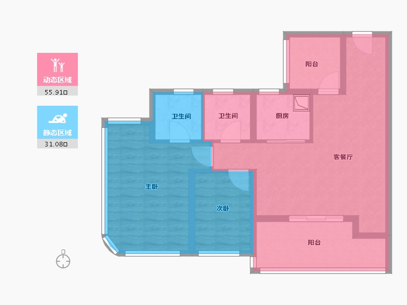 广东省-广州市-能建·天河麓誉府-76.79-户型库-动静分区