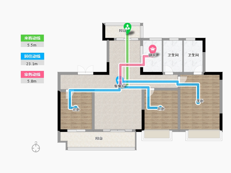 河南省-商丘市-建业神火新筑-120.00-户型库-动静线