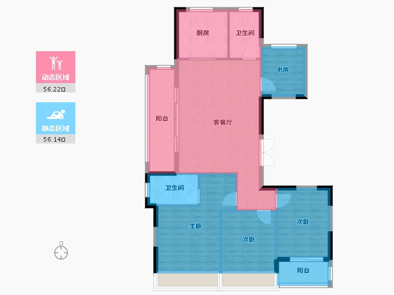 浙江省-杭州市-滨运锦绣里-102.14-户型库-动静分区