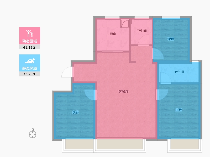 河北省-石家庄市-城发投·云歌芳华-69.69-户型库-动静分区