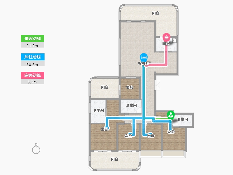 海南省-海口市-佳园江畔濠庭二期-193.60-户型库-动静线