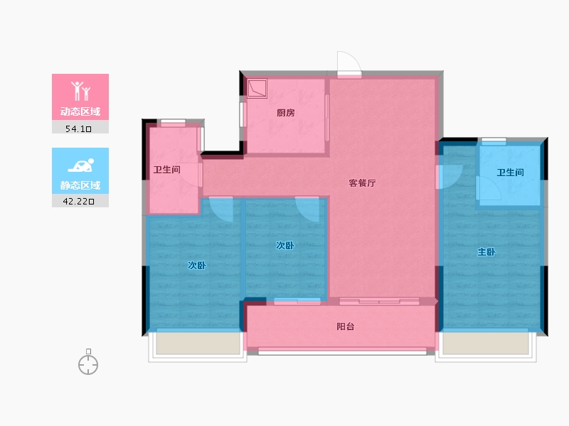 浙江省-杭州市-滨运锦绣里-86.61-户型库-动静分区