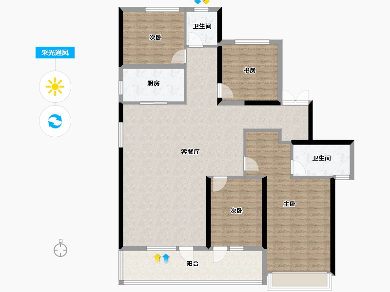 山东省-枣庄市-金玉悦府-145.60-户型库-采光通风