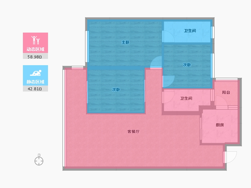 云南省-昆明市-邦泰悦九章彩云-92.22-户型库-动静分区