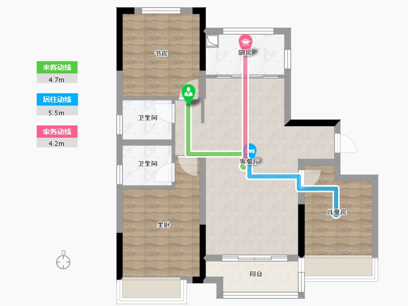 河北省-邢台市-天一名著-79.40-户型库-动静线