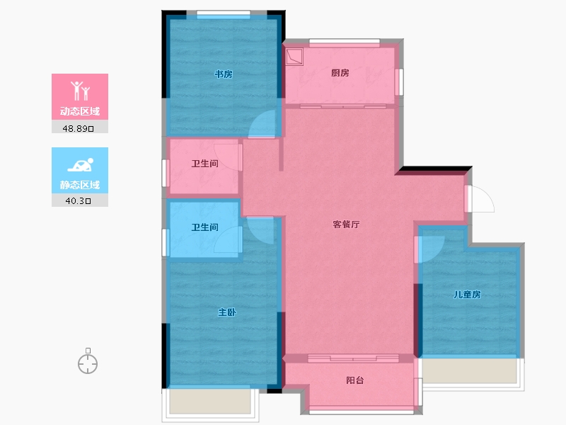 河北省-邢台市-天一名著-79.40-户型库-动静分区