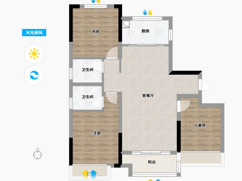 河北省-邢台市-天一名著-79.40-户型库-采光通风