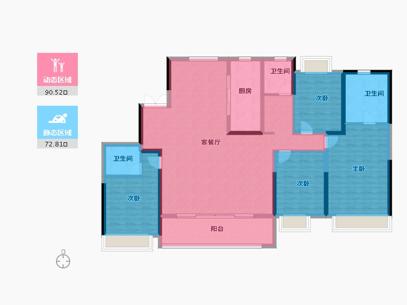 江苏省-常州市-绿城江南里江南潮鸣-148.00-户型库-动静分区