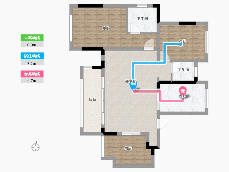 重庆-重庆市-中磐云庭-88.00-户型库-动静线