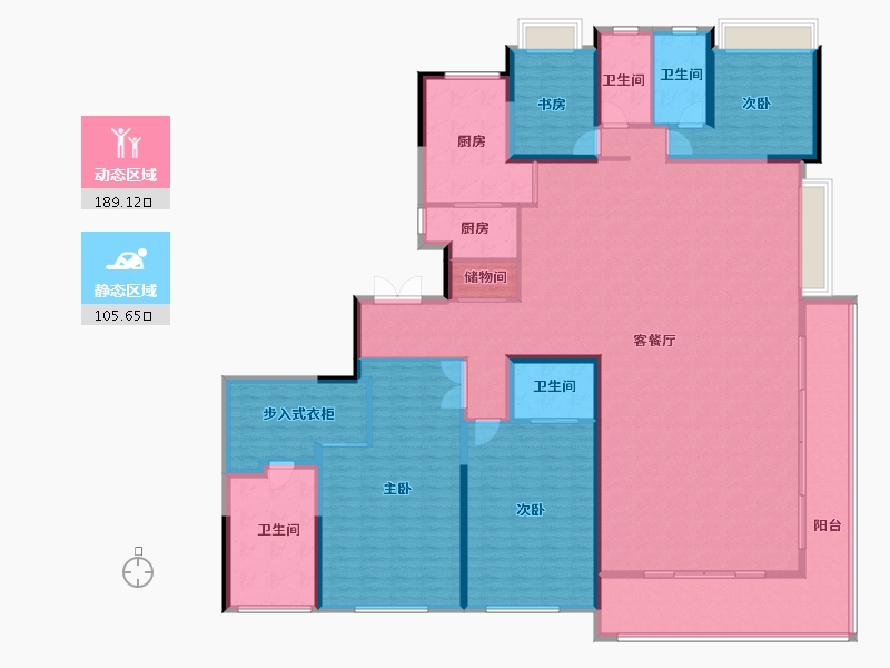 江苏省-南京市-仁恒龙湾-272.00-户型库-动静分区