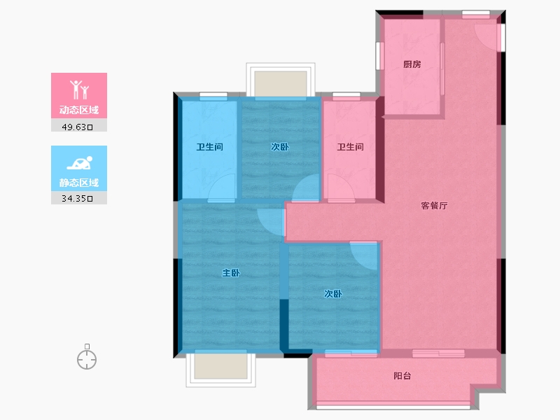 湖北省-武汉市-绿都中央公园-75.33-户型库-动静分区