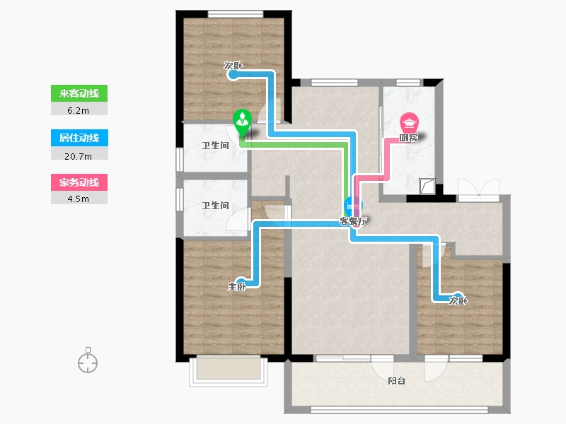 山东省-聊城市-城市玖玺·东区-101.40-户型库-动静线