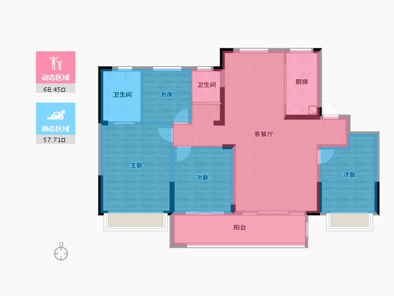 浙江省-宁波市-金昇云境-114.14-户型库-动静分区