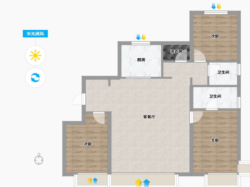 河北省-石家庄市-城发投·云歌芳华-87.78-户型库-采光通风