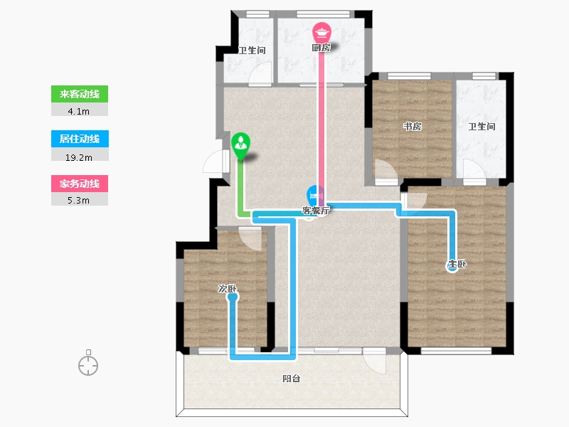 辽宁省-盘锦市-天玺东城-111.42-户型库-动静线