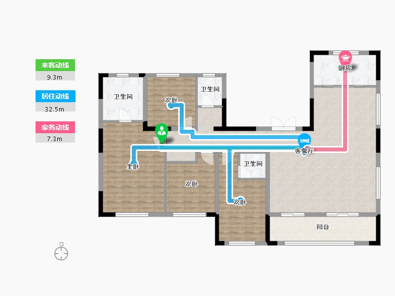 辽宁省-辽阳市-京都城·天玺-145.52-户型库-动静线