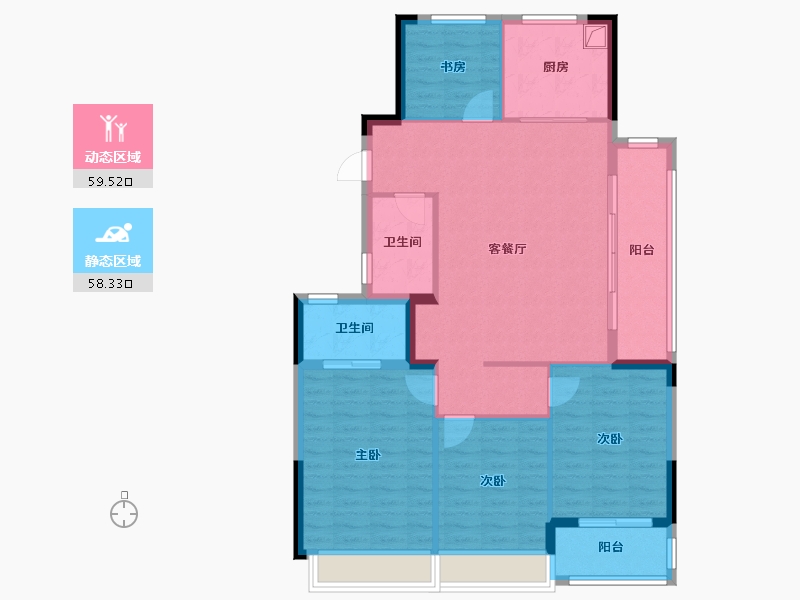 浙江省-杭州市-滨运锦绣里-106.91-户型库-动静分区